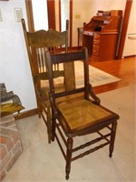 2 Antique Caned Seat Chairs