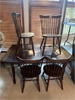 Wood Dining Table, 4 Chairs