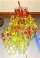 Floral Tumblers, Trays, Juice Glasses