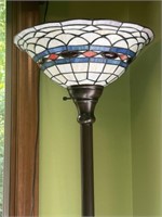 Torchiere Lamp, Stained Glass