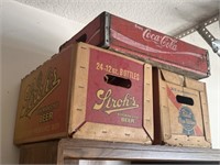 Coca Cola Crate, Wax Beer Boxes, Stroh's PBR