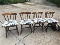 4 Maple Kitchen Chairs, Cushions