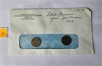 2 -1943 Steel Pennies