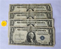 4- $1 Silver Certificates