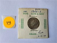 1945-S Micro S Dime