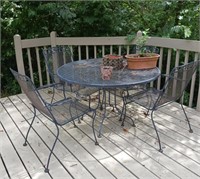 Metal Patio Table, Chairs