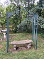 Metal Arch, Garden Decor, Bench