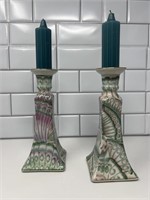 Vintage Candle Holders Hand-painted in Macau