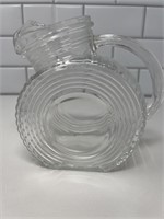 Small Clear Federal Glass Disc Pitcher Depression