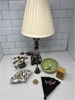 Oriental collection. Lamp, Mann fan box, Stone