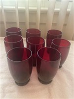 Vintage Ruby Red  Ice Tea/ Water Glasses (8)