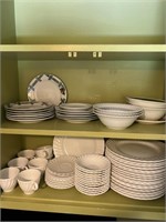 Swirl White Dishes and extra salad plates plus
