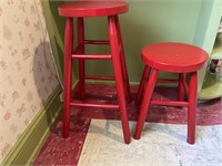 Red Kitchen Stools (2)