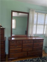 Vtg Cherry DresserSolid Wood  with Mirror NICE!