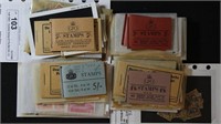 Worldwide Stamps in cigar box, on dealer cards, gl