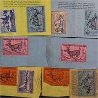 US Hunting Duck Stamps on licenses, 1940s-1950s on