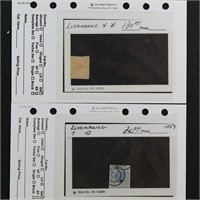 Luxembourg Stamps on dealer cards, CV $1000+