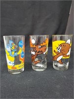 Lot of 3 Pepsi Collector Series Cartoon  Glasses