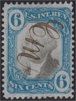 US Stamps #R108 Used 6 cent 2nd issue, CV $300