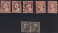 US Stamps Group of Classics on dealer card in mixe