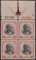 US Stamps #834 Mint HR Plate Block of 4 with adhes