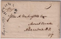 US Stampless Cover 1847 to John A Washington