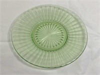 Uranium Green Glass Bread and Butter Plate Ribbed