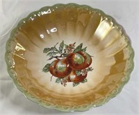 Vintage Peach Luster Serving Bowl 10 1/2”