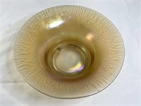 Iridescent Footed Glass Serving Bowl 10”