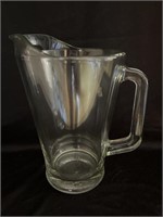 Vintage MCM clear glass pitcher 8”