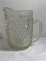 Indiana Glass Diamond point pitcher 7 1/2”