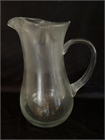Vintage Clear glass pitcher 10”