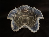 EAPG Opalescent jeweled heart bowl 6”