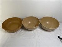3) Ellingers Agatized Wood Inc. Mixing Bowls. One