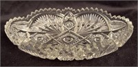 Vintage pressed glass celery dish 7 1/2 inches