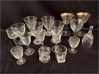 (17) Pieces of assorted stemware and shot glasses