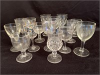 (15) Assorted goblets 3 1/2”-4 1/2”