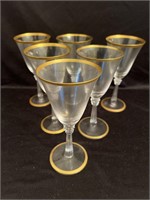 (6) Crystal wine glass 7 1/2” tall