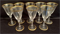 (8) Crystal wine glasses 7 1/2" tall