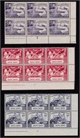 Hong Kong Stamps #180-182 Mint NH Plate, CV $175