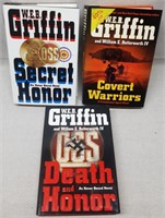 C7) 3 W.E.B Griffin Books Military Spy Fiction HC
