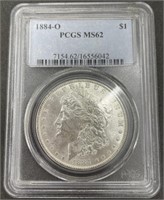 (PQ) 1884-O Silver Morgan Dollar PCGS MS62