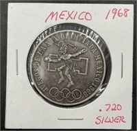 (PQ) 1968 Silver Mexico Olimpiada coin