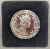 (PQ) 1964 Elizabeth 2 Gibraltar 1 Crown 100th