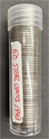(PQ) 50 1943 Steel pennies