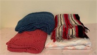 4 Cozy Blankets, 3 Crocheted!