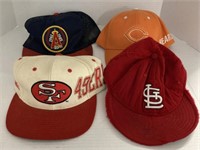 (D) vintage sports hats bears 49ers angels bears