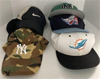 (D) vintage sports hats 6 total