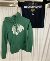(D) Patrick Kane hoodie and championship shirt