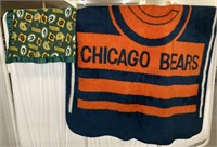 (D) Chicago bears blanket 84 x52 and packers